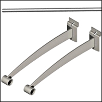 urban contemporary slatwall hangrail brackets and rod